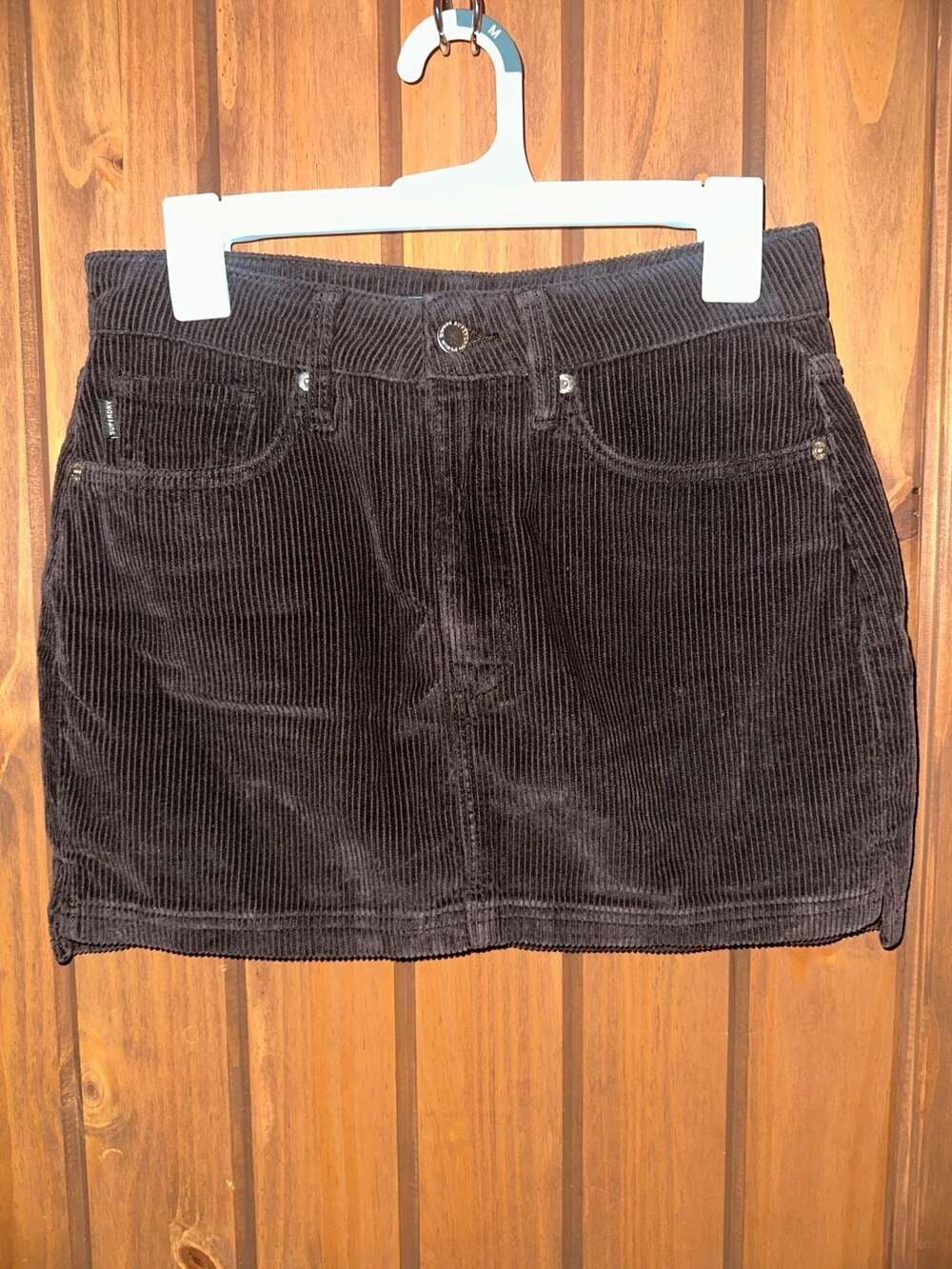 Superdry Vintage Cord Mini Skirt Bison Black Size 28